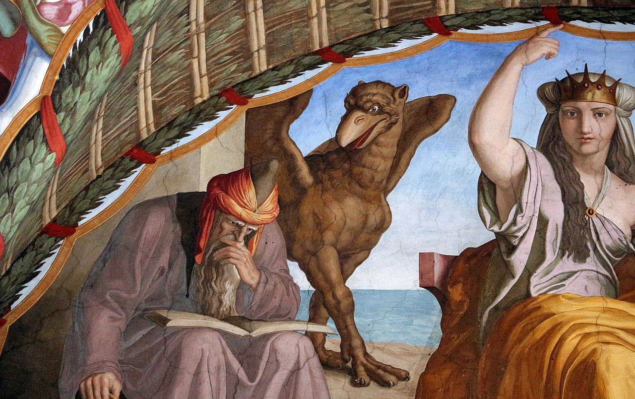 Affreschi di casa Massimo - atlante, melissa e alcina, Stanza di Ariosto, Villa Giustiniani Massimo, Roma, dettaglio